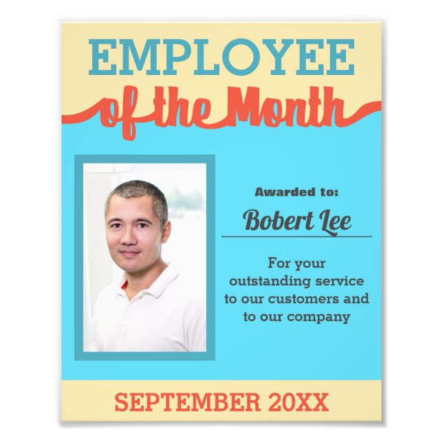 Personalizado color empleado del premio de fotos d (Frente)