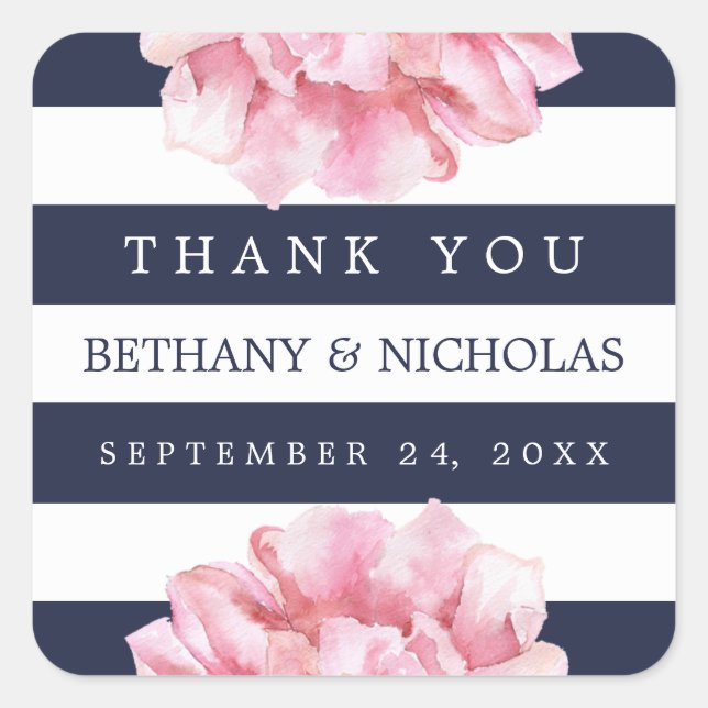 Personalizado Color Moda floral Boda Pegatinas Fav (Anverso)