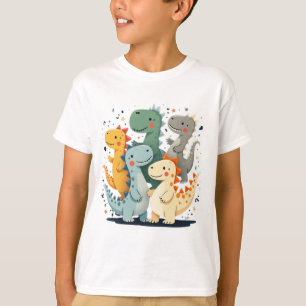 Personalizado colorido Dinosaurios Niños Camiseta