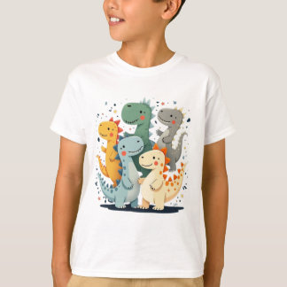 Personalizado colorido Dinosaurios Niños Camiseta