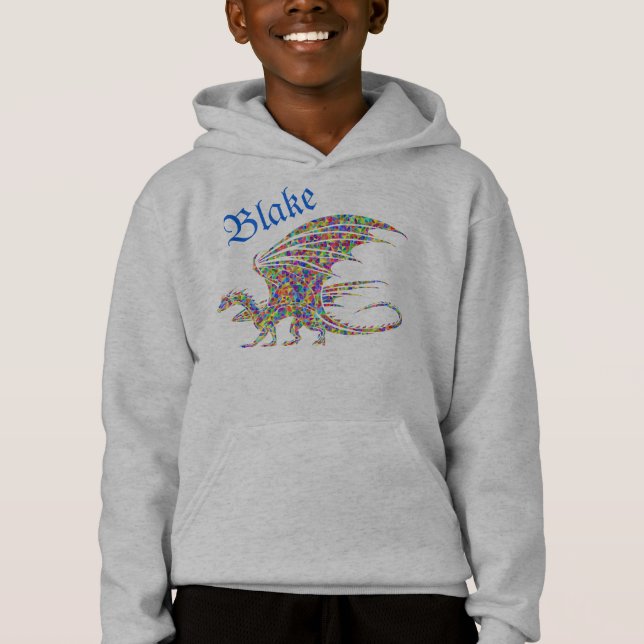 Personalizado colorido Dragon Kid llama camiseta (Anverso)