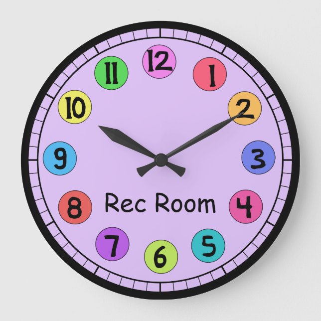 Personalizado Colorido Niños Gran Reloj Número (Anverso)