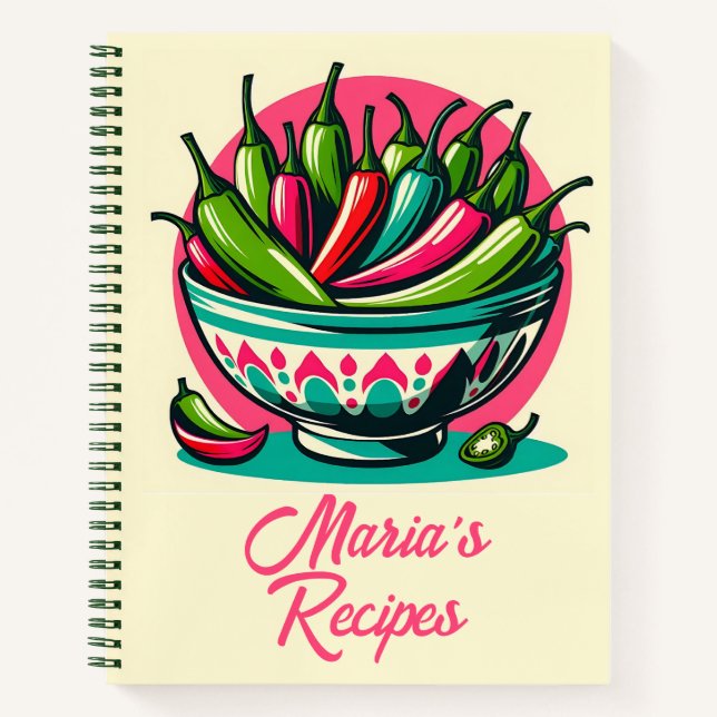Personalizado Comida Mexicana Chile Libro de Recet (Anverso)