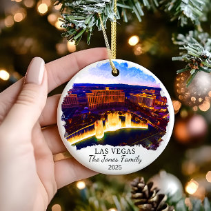 Personalizado +como ornamento de Las Vegas, regalo