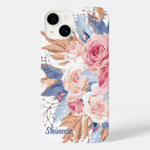 personalizado con Funda de flores azules y ruidosa