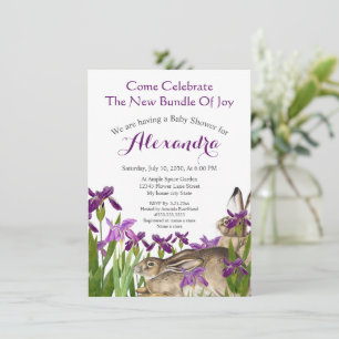 Personalizado Conejo Conejo Morado Iris Floral Bab