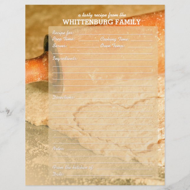 Personalizado Cookie Dough Hearts Página de Receta (Anverso)