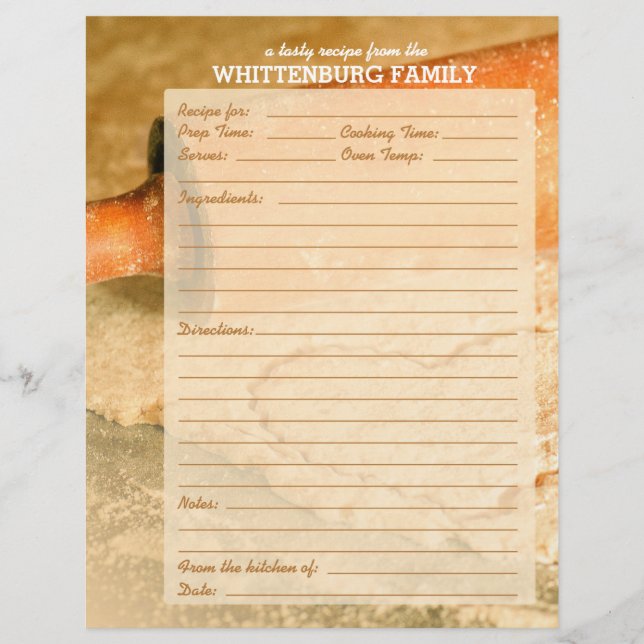 Personalizado Cookie Dough Hearts Página de Receta (Anverso)