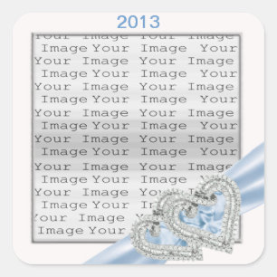 Personalizado Corazones Pegatinas de la Cinta Azul