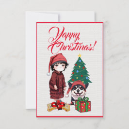 Personalizado Corgi perro con tarjeta de Navidad C