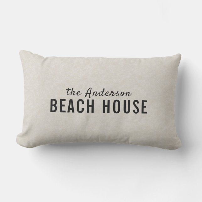 Personalizado costero "Beach House", almohada lumb (Anverso)
