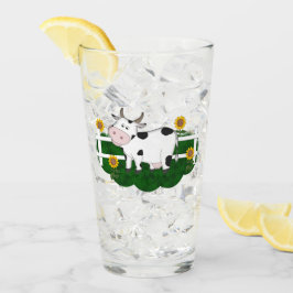 Personalizado Cow Scene 16 oz Bebida Glass