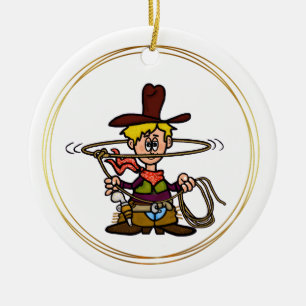 Personalizado Cowboy con ornamento de Rope