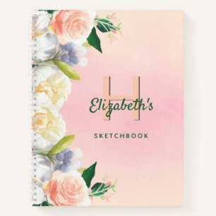 Personalizado cuaderno de bocetos florines románti