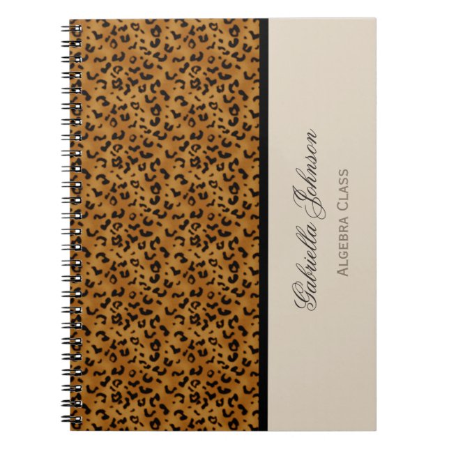 Personalizado: Cuaderno del estampado leopardo (Frente)