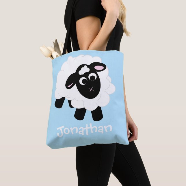Personalizado Cuaderno Nombre de oveja Azul Bolsa  (Detalle)