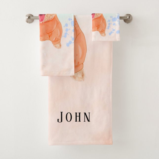 Personalizado Cuadrillo Perro Acuarela de Cuchillo (In situ)