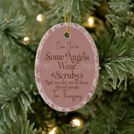 Personalizado Cuidador Ornamento de Navidad rosa r