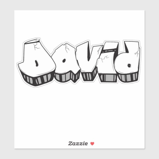 Personalizado-Cut "David" Graffiti Vinyl Pegatina (Hoja)