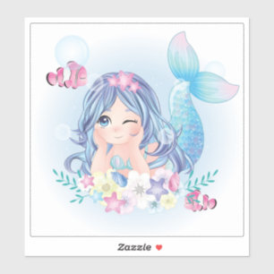 PERSONALIZADO CUT VINYL PEGATINA : CUTE MERMAID