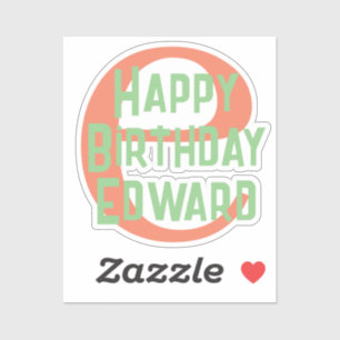 Personalizado-Cut Vinyl Pegatina feliz de cumpleañ