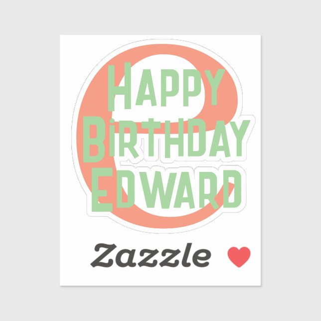 Personalizado-Cut Vinyl Pegatina feliz de cumpleañ (Hoja)