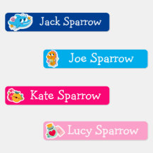 Personalizado Cute Animal Boy y Chica Pegatina de