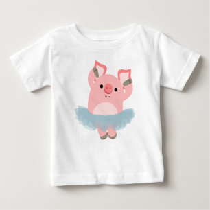 Personalizado Cute Ballerina Cerdo Bebé Camiseta