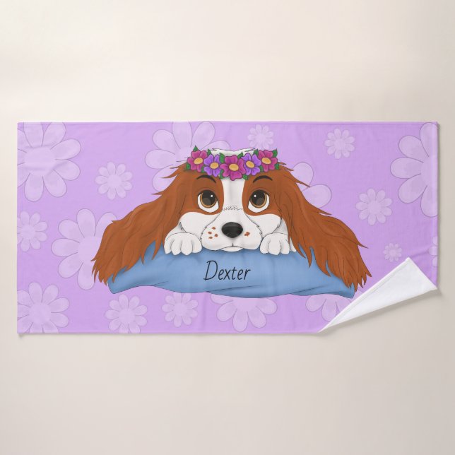 Personalizado Cute Blenheim Cavalier  (Toalla de baño)