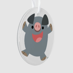 Personalizado Cute Bouncy Cerdo Ornamento Acrílico