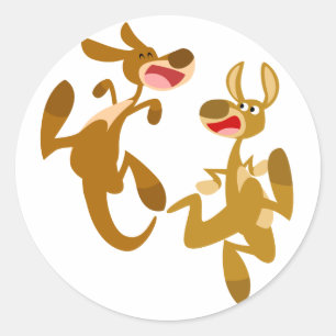 Personalizado Cute Bouncy Kangaroos Pegatina