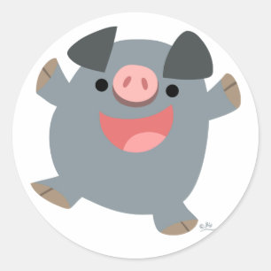 Personalizado Cute Bouncy Pig Pegatina