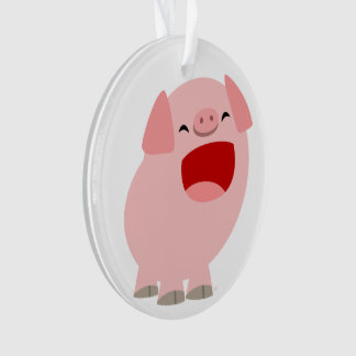 Personalizado Cute Cantando Cerdo Ornamento Acríli