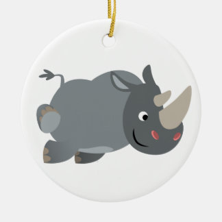 Personalizado Cute Cargando Ornamento Rino
