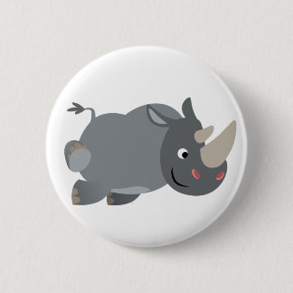 Personalizado Cute Cargar el botón Rinoceronte