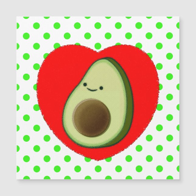 Personalizado Cute De Aguacate En El Corazón Rojo (Anverso)