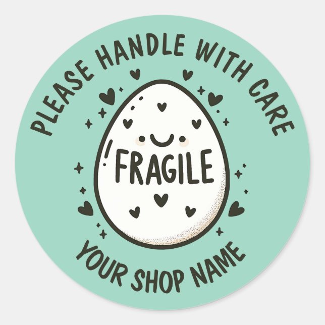Personalizado Cute Egg Fragile Pegatinas (Anverso)