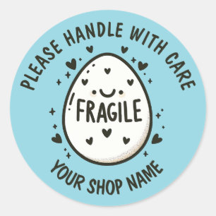 Personalizado Cute Egg Fragile Pegatinas