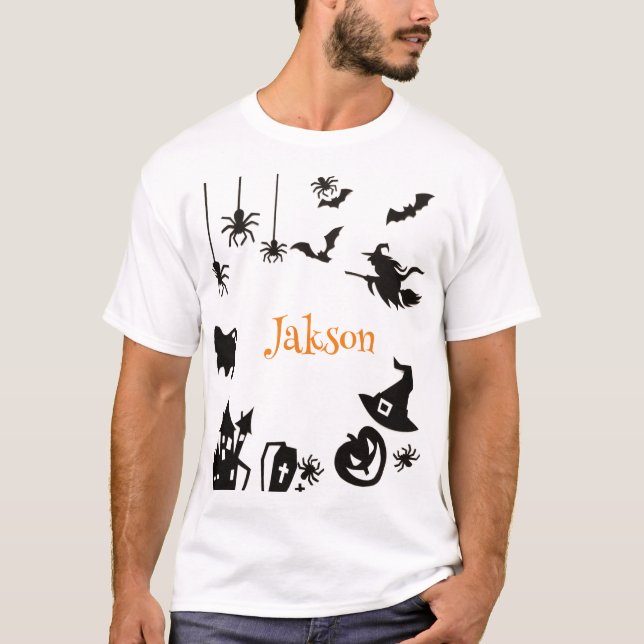 Personalizado Cute Halloween Nombre Camiseta - Per (Anverso)