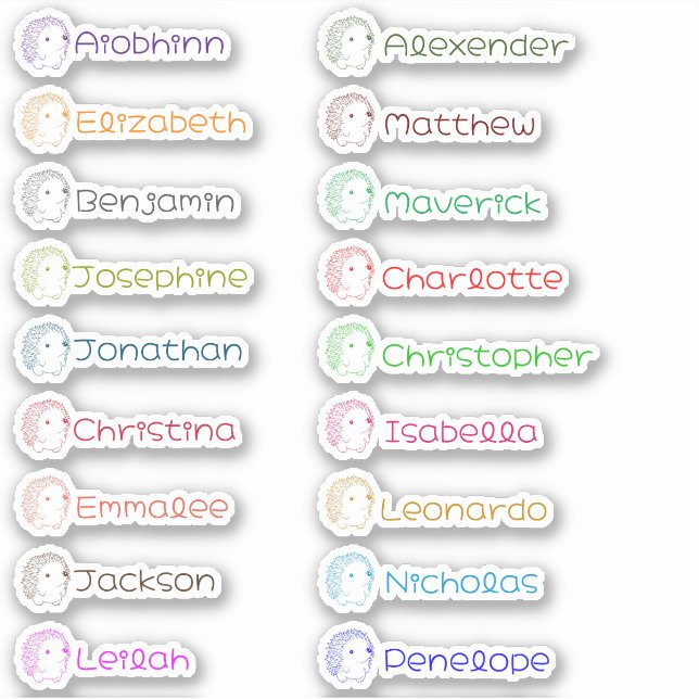 Personalizado Cute Hedgehog Pegatinas de varios no (Anverso)