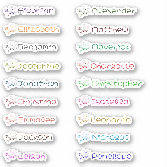 Personalizado Cute Koala Pegatinas de varios nombr (Anverso)