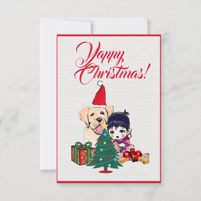 Personalizado Cute Labrador Perro con tarjeta de N (Anverso)