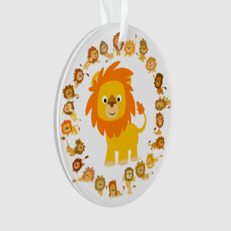 Personalizado Cute León Mandala Ornamento acrílico