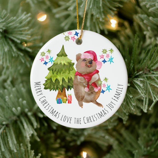 Personalizado Cute Quokka Navidades Ornamento cerá (Árbol)