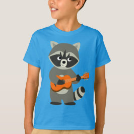 Personalizado Cute Raccoon Tocando Camiseta De Gui
