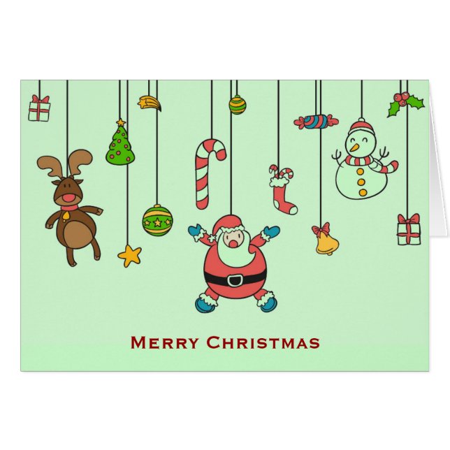 Personalizado Cute Santa y amigos Navidades (Anverso (Horizontal))
