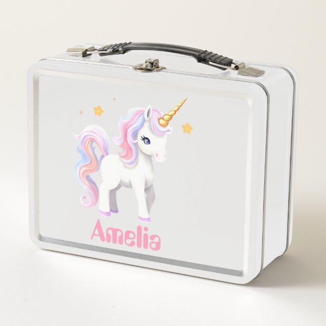 Personalizado Cute Unicorn acuarela Estrellas de U (Anverso)