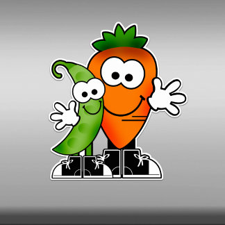 Personalizado Cutie Peas y Pegatina Vinyl Carrot