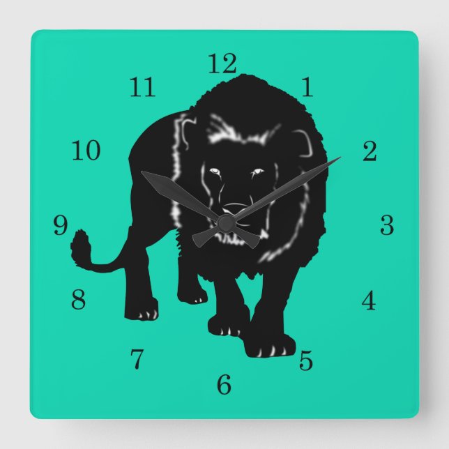 Personalizado CVolores reloj de pared con león - A (Anverso)