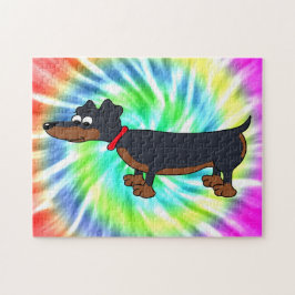 Personalizado Dachshund Perro Tejido Rompecabezas 
